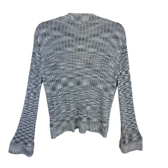 JH Collectibles Gray Heather Long Bell Sleeve Stretchy Button Front Cardigan XL - Picture 2 of 5